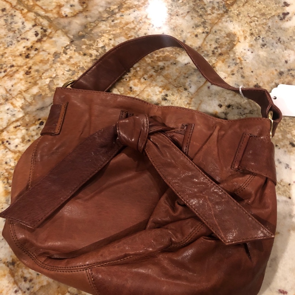 Kooba cognac brown mini-medium leather purse (P2) - Picture 2 of 7